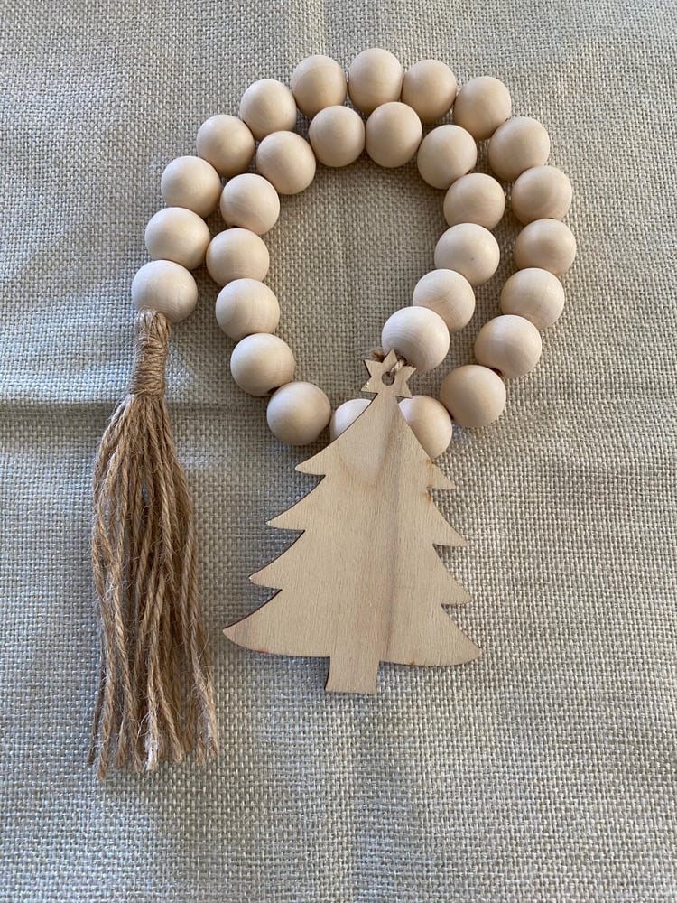 Image of Natural Wood Bead Garland