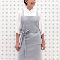 Image 3 of Crossback Bib Apron-Denim or Stripe