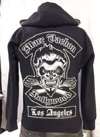 Image 1 of Marc Vachon Fork and Devil Patched and Studded Zip Hoodie