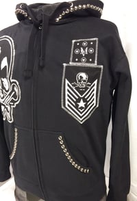Image 5 of Marc Vachon Fork and Devil Patched and Studded Zip Hoodie