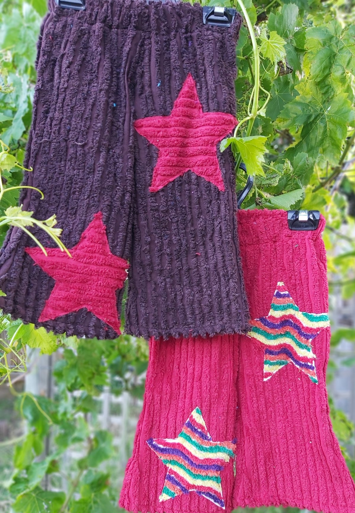 Image of Kids chenille star pants with optional pompom trim
