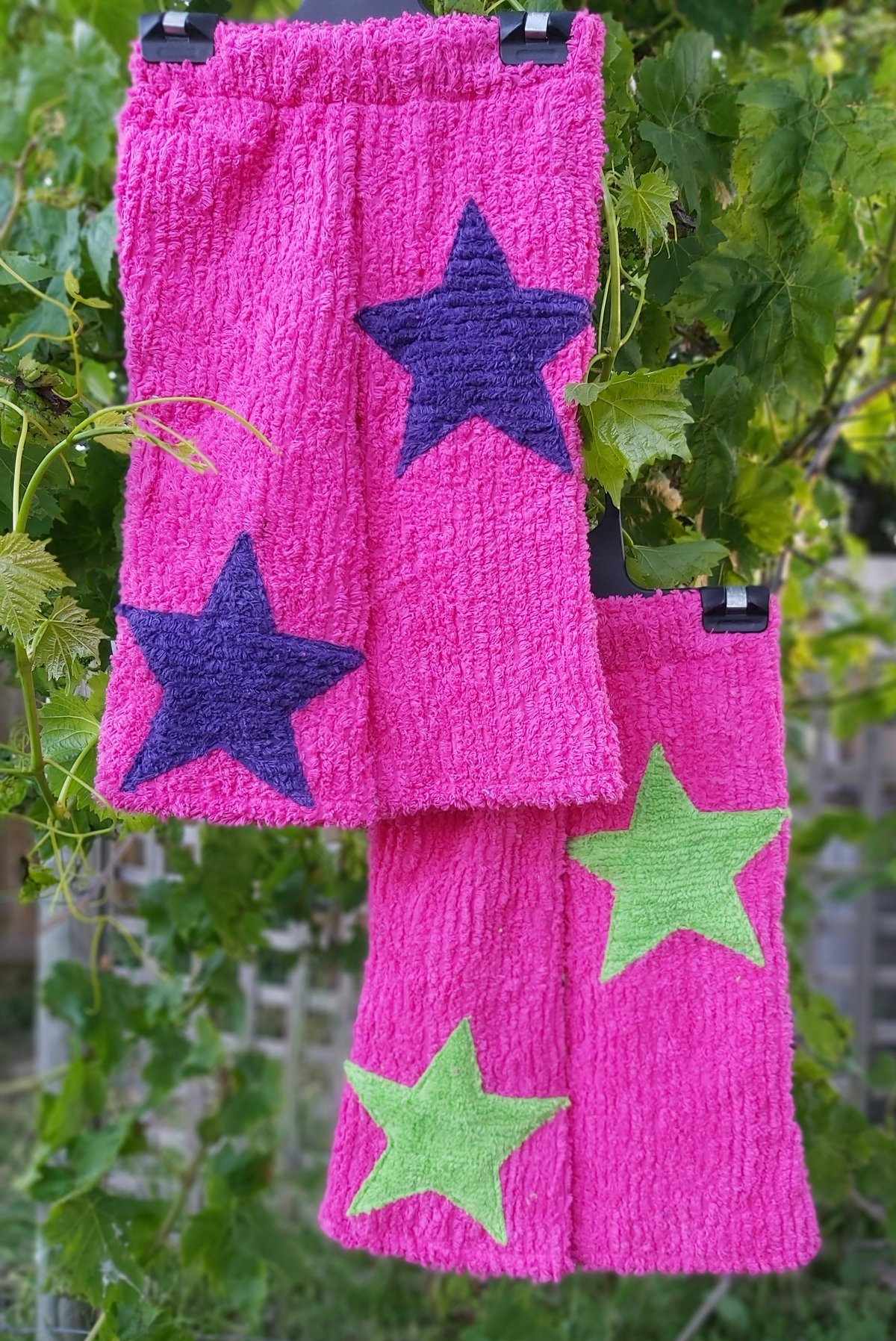 Image of Kids star pants - pink with 2 star options. Pompoms optional!
