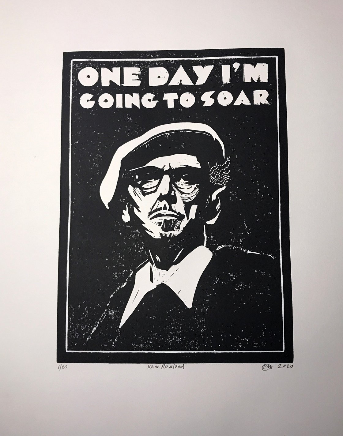 Image of Kevin Rowland. Dexys. Hand Made. Original A3. Linocut print. Limited and Signed. Art.