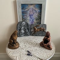 Image 1 of Golden Hare Statues, Bronze Goddess Statues & Hare Plaques