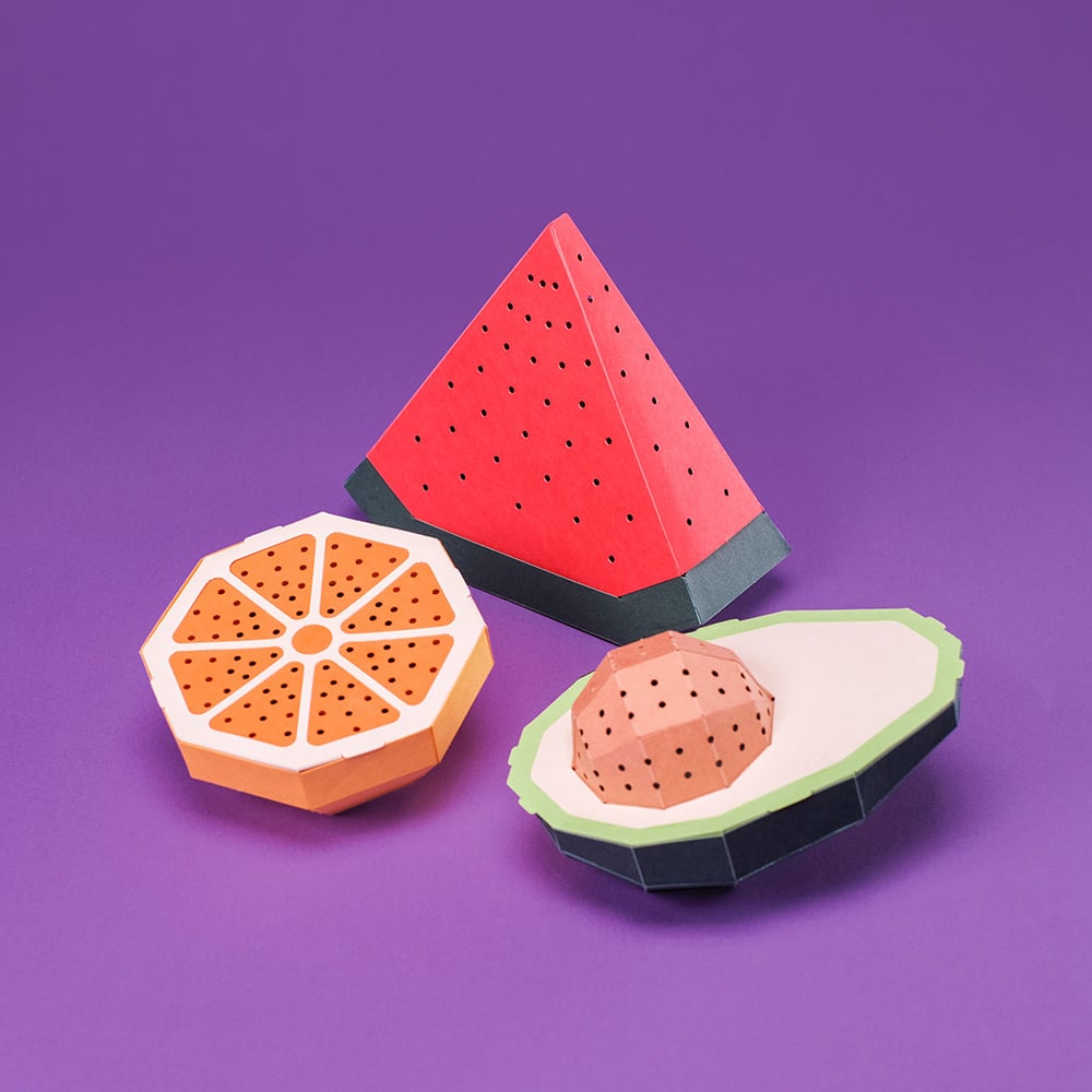 Image of D.I.Y. PAPER KIT SET with BLUETOOTH SPEAKER - FRUIT SET