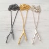 Gold small twig pendant 40% off