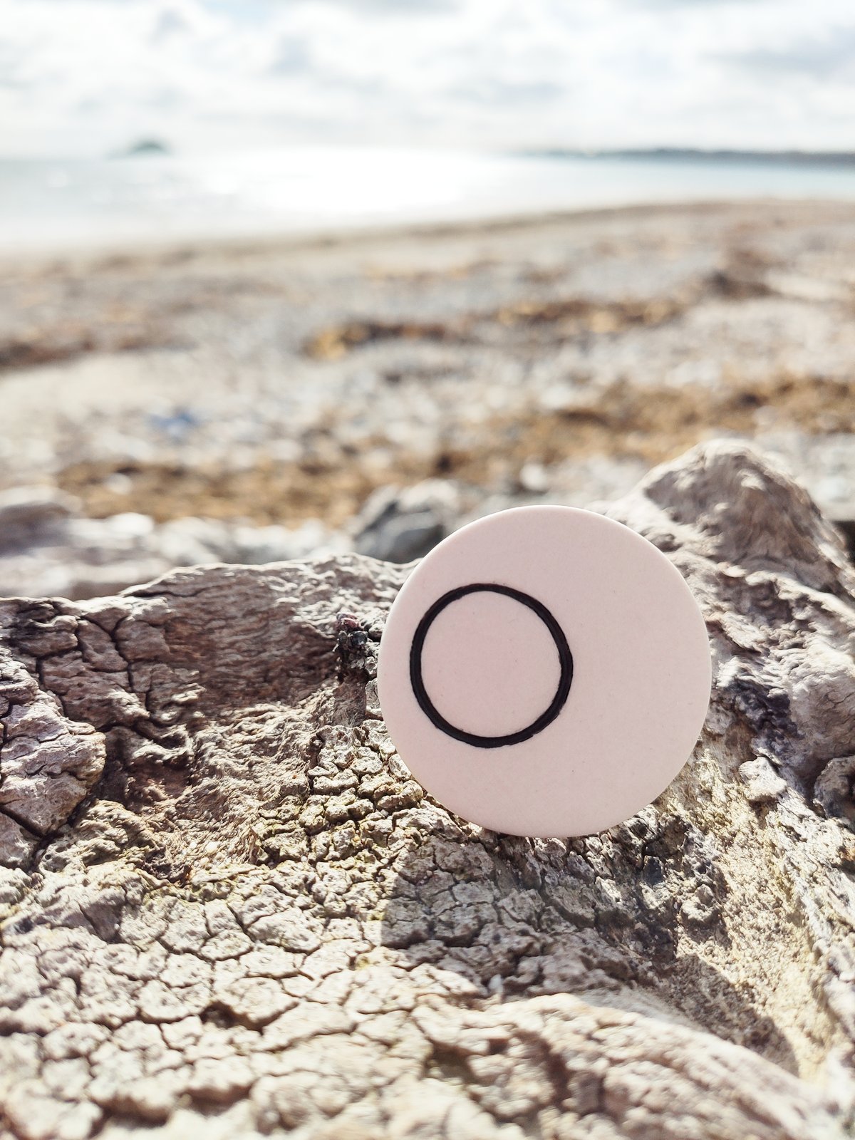 Image of Porcelain and Sterling Silver Lunar Ring