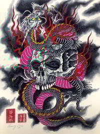 Skull and dragon (pink belly)