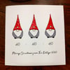 4 pack Personalised Gnome/Gonk Christmas cards