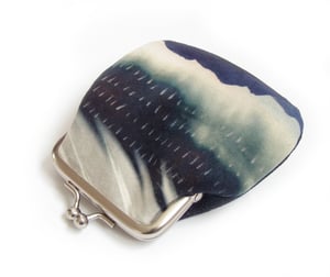 Image of Storm feather, velvet kisslock coin purse