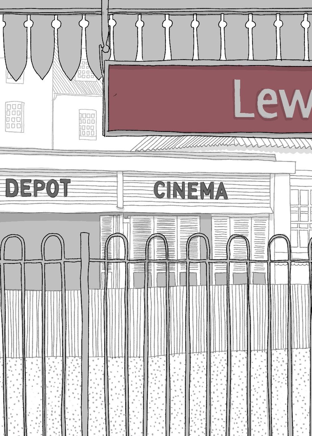 Lewes Train Station and Depot Cinema Print