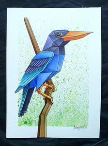 Image of "Java Blue" original watercolour study 