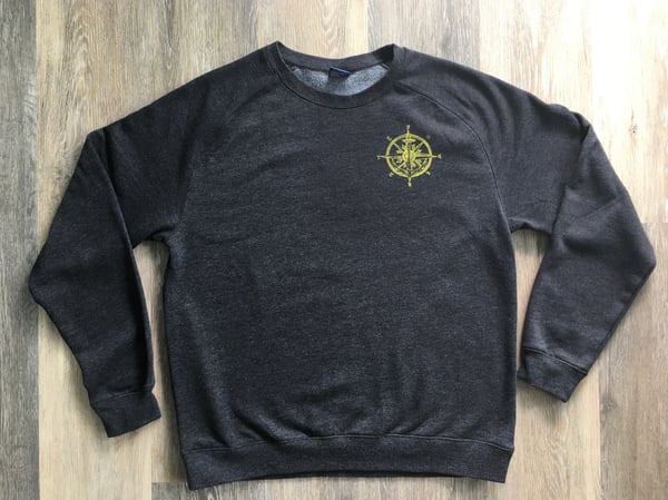 Image of "Compass Rose" Crew Sweatshirt Charcoal/Heather 