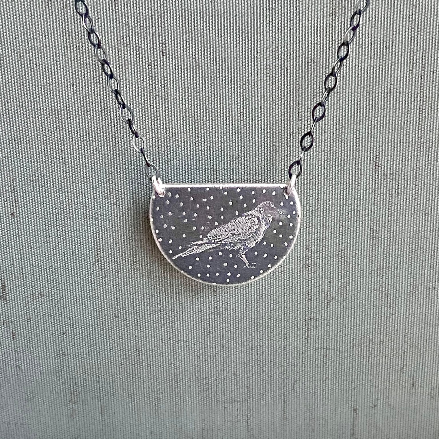 Silver Celestial Crow Necklace Lisa Hopkins Design