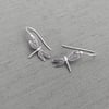 Tiny Sterling Silver Dragonfly Earrings