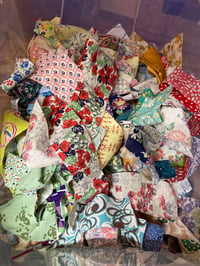 Image 3 of Feedsack scrap bag— Variety of strips and squares