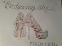 Image 1 of Order My Steps.. Psalms 119:133 Bling Tee