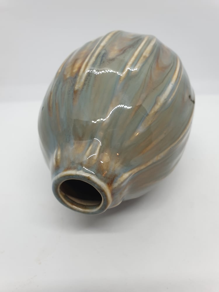 Image of Doulton Lambeth Ware Slip Cast Gourd Shape Vase #2