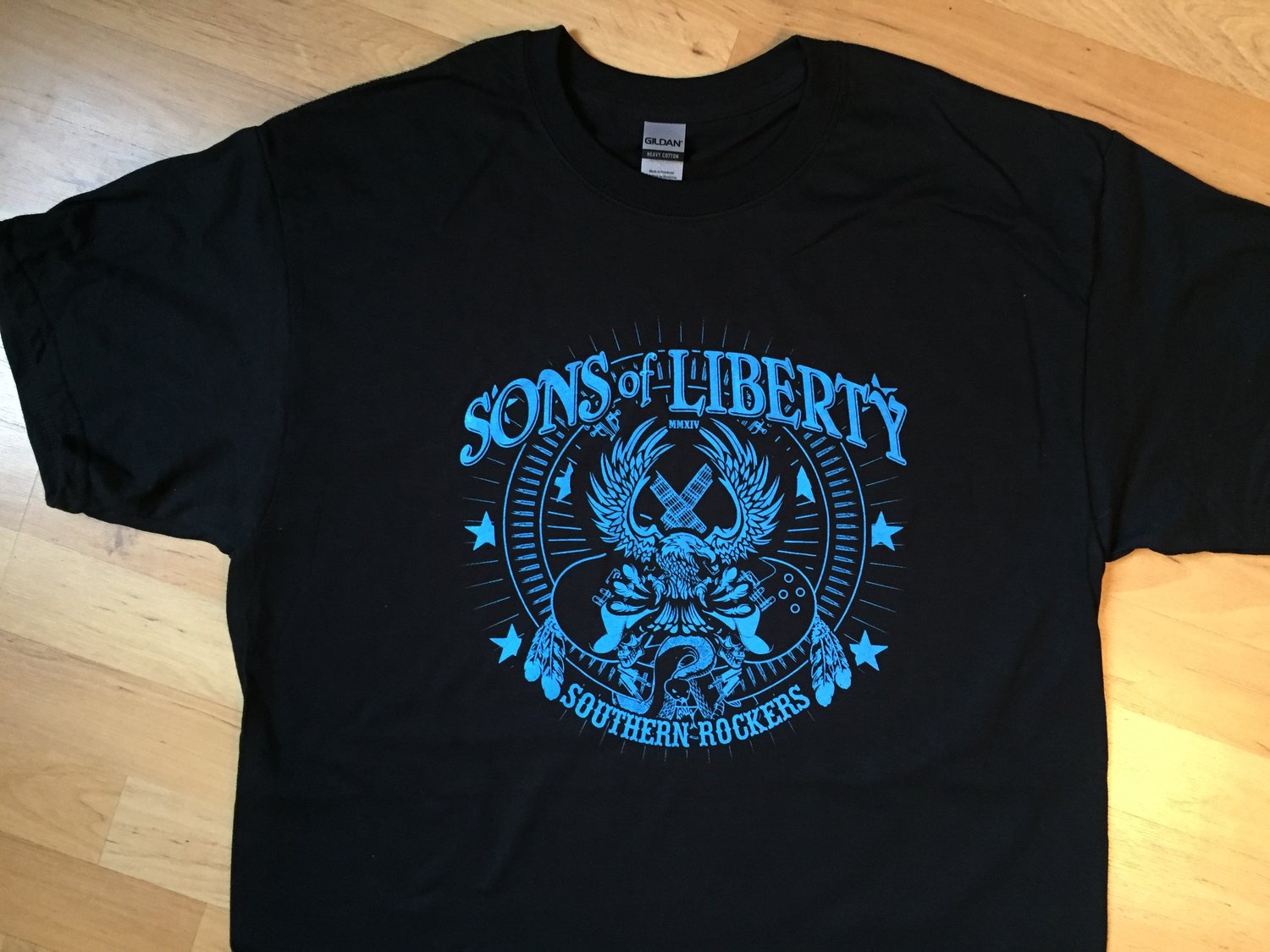 Image of T-Shirt: Southern Rockers - Glacier Blue / Black