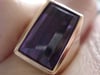 Retro 18ct yellow gold large designer natural amethyst ring 9.5g