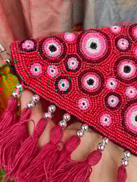 Image 5 of Greek beaded tassel bag -Red 