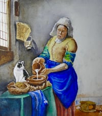 'The Cat That Got The Cream (Eventually)' - giclee print