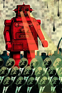 Canvas Giclee - Mind Control By Robots