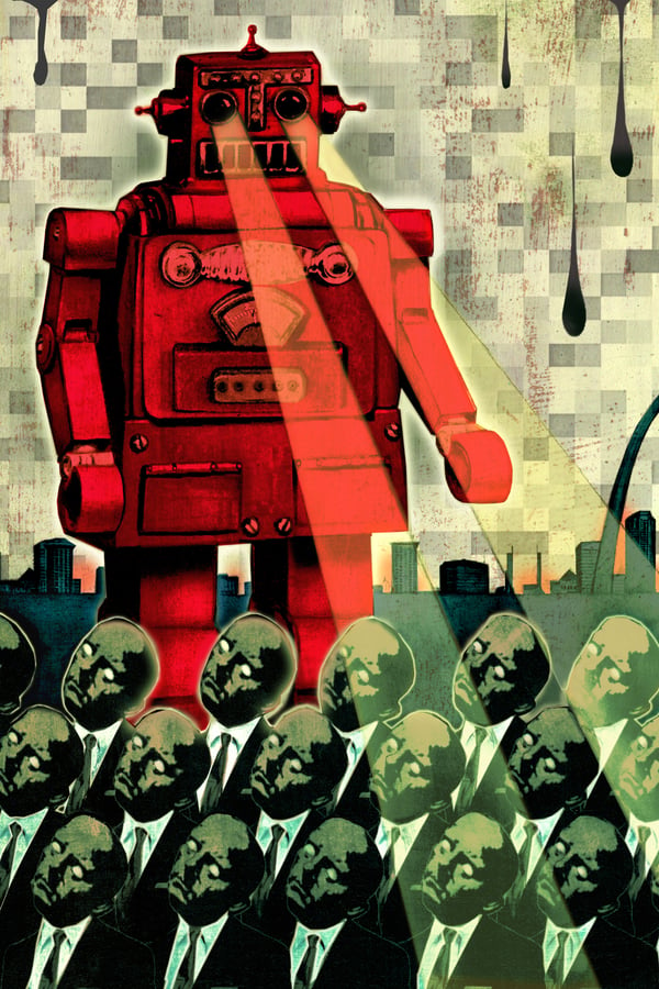 Image of Canvas Giclee - Mind Control By Robots