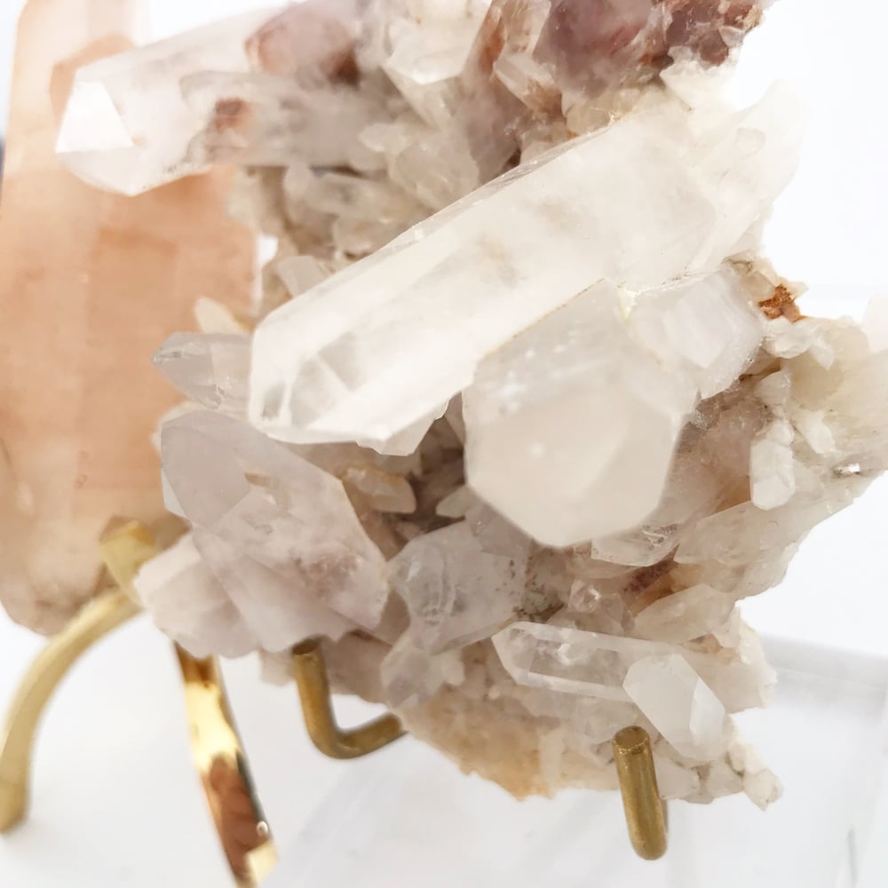 Image of Pink Quartz no.33 + Lucite and Brass Stand