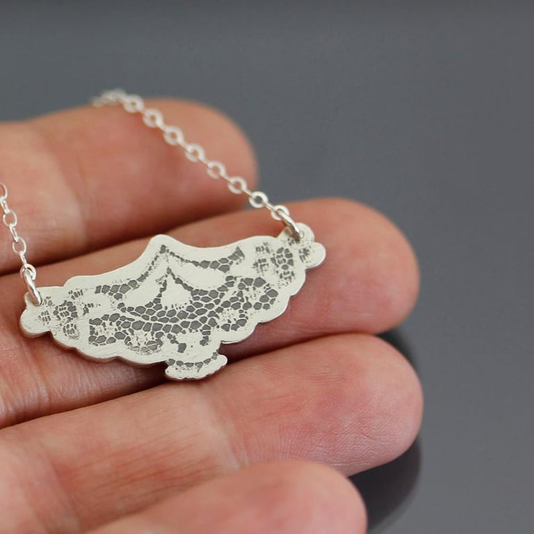Sterling Silver Lace Necklace No. 2 Image 3