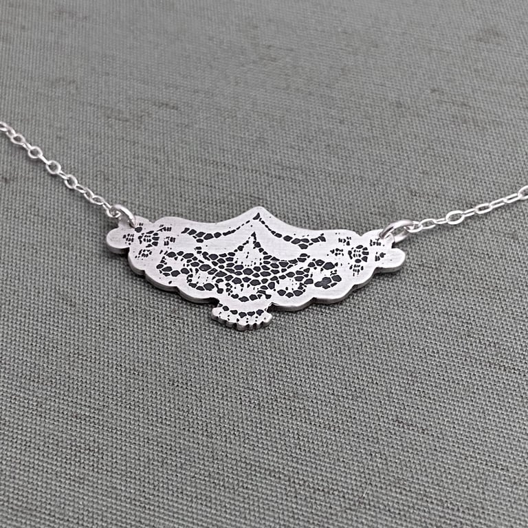 Sterling Silver Lace Necklace No. 2