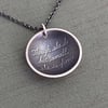 Sterling Silver Shakespeare Fierce Quote Necklace