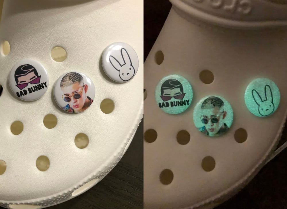 3 Bad Bunny Glow In The Dark Crocs Jibbitz