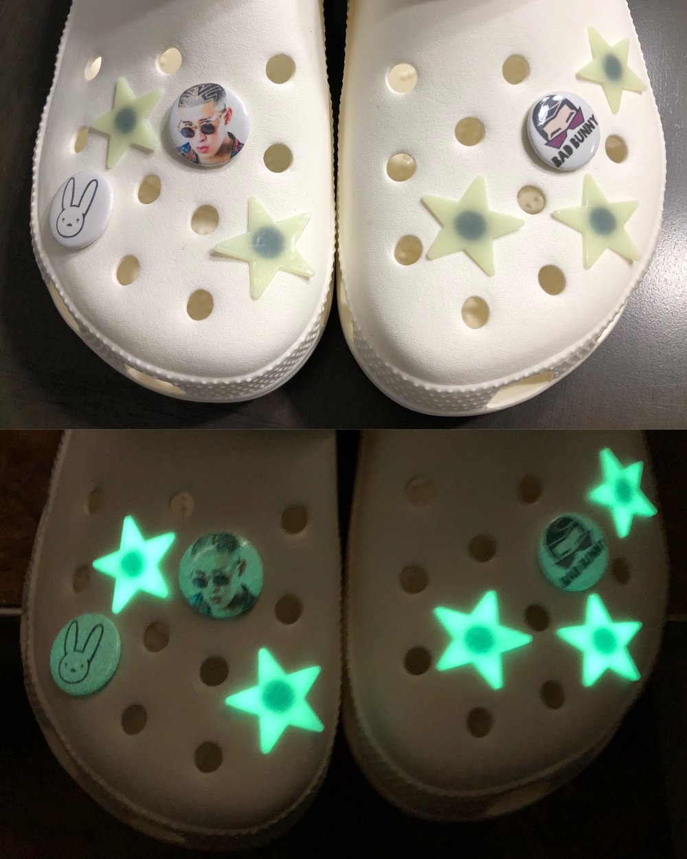 8 Bad Bunny Glow In The Dark Shoe Charms