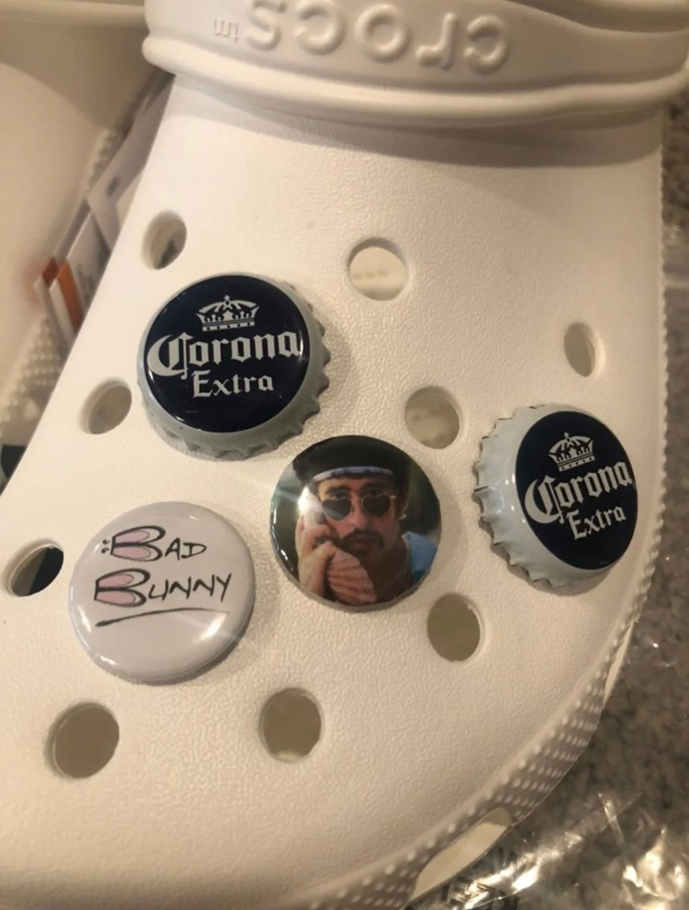 4 Bad Bunny Crocs Corona Bottle Jibbitz