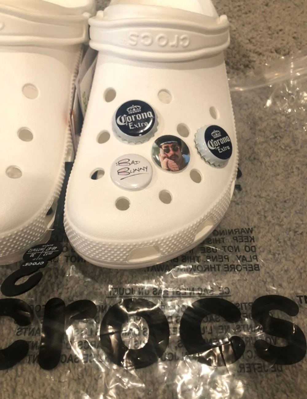 4 Bad Bunny Crocs Corona Bottle Jibbitz