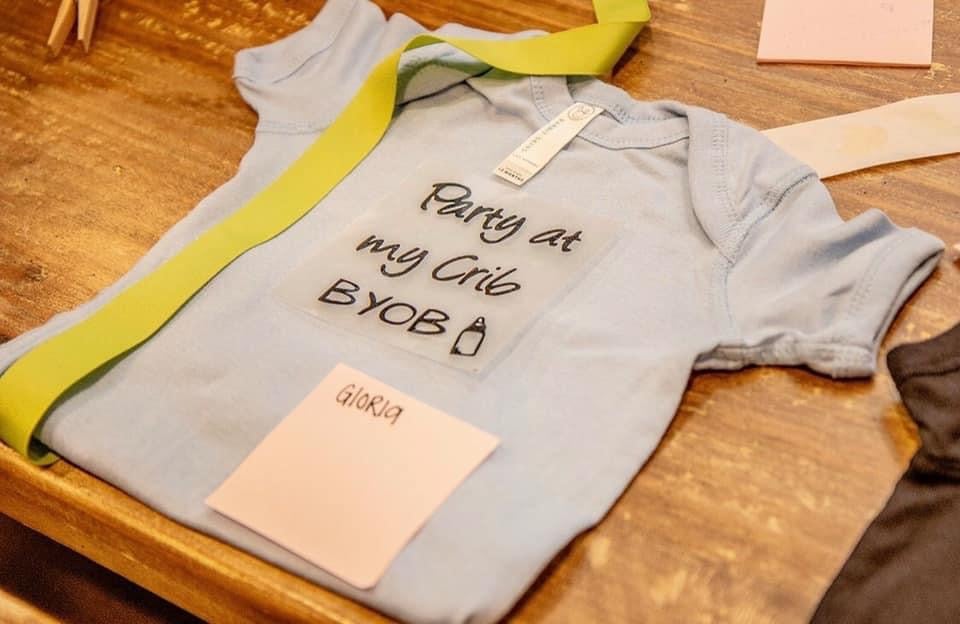 Baby Shower Onesie Decorating Station PoshTude Embroiders