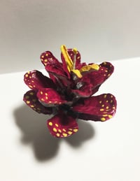 Image 1 of Pinecone Flower Magnet (Maroon)