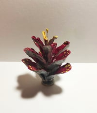 Image 2 of Pinecone Flower Magnet (Maroon)