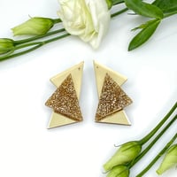 Image 1 of Třpytivé náušnice Sia zlaté lesk&mat