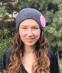 Image 3 of Slouchy hat- medium pink flower