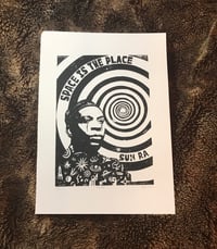 Image 1 of Sun Ra. Space is the Place. Hand Made. Original A4 linocut print.