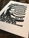 Sun Ra. Space is the Place. Hand Made. Original A4 linocut print.