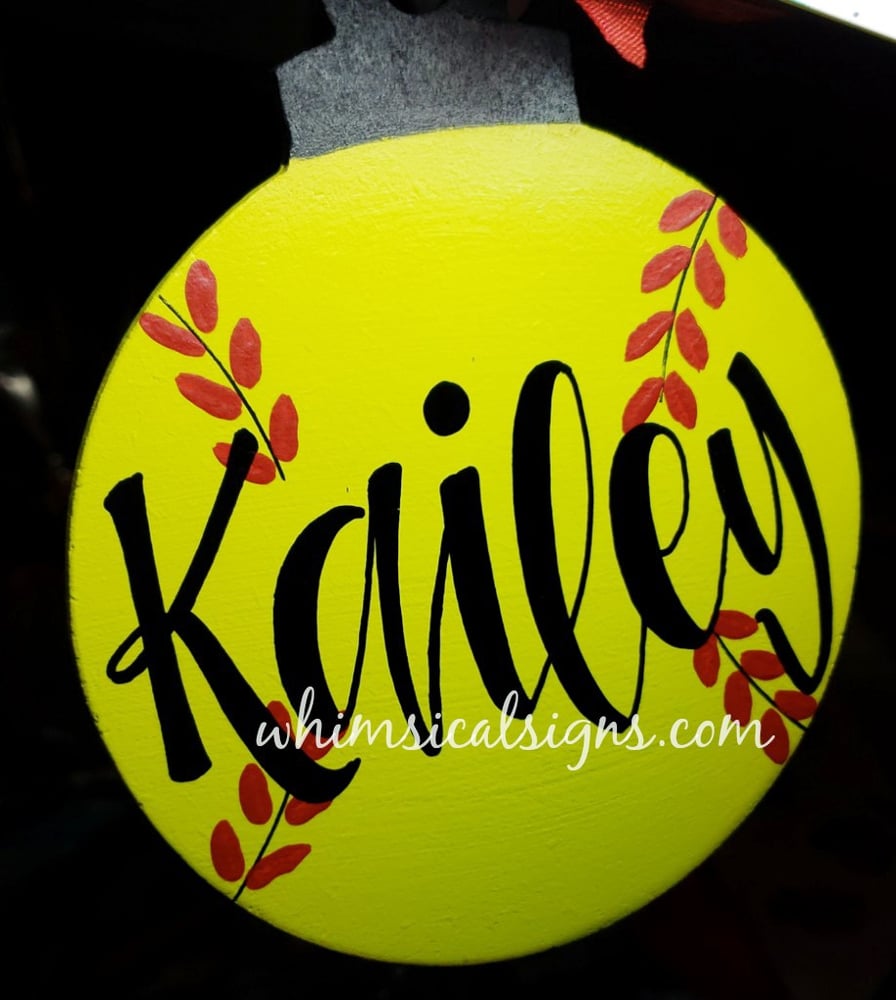 Image of Christmas Ornament - Softball