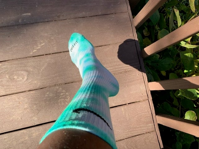 Image of The Lime - Tie Dyed Nike  CUSHION Crew Socks