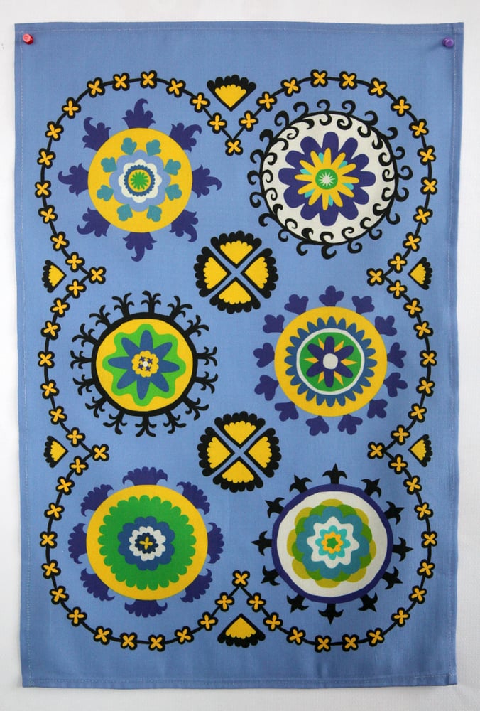 Image of Suzani Panel Tea Towel Blue - FREE SHIPPING