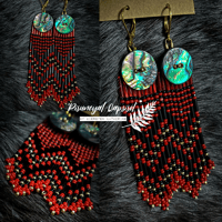 Custom Abalone Button Blanket Fringe.