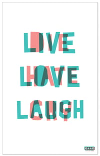 Image 1 of LIVE LOVE LAUGH DIE HATE CRY tea towel