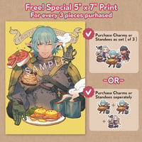 Image 2 of FFXIV - Aymeric's Tea Set Acrylic Charm / Standee (pre-order)