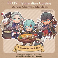 Image 1 of FFXIV - Ishgardian Cuisine [ 3 Chars Set ] Acrylic Charm / Standee (pre-order)